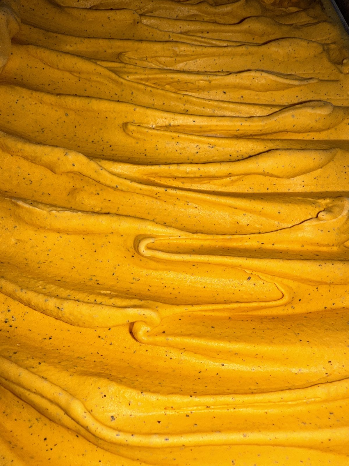 A tray of Thai Milk Tea gelato